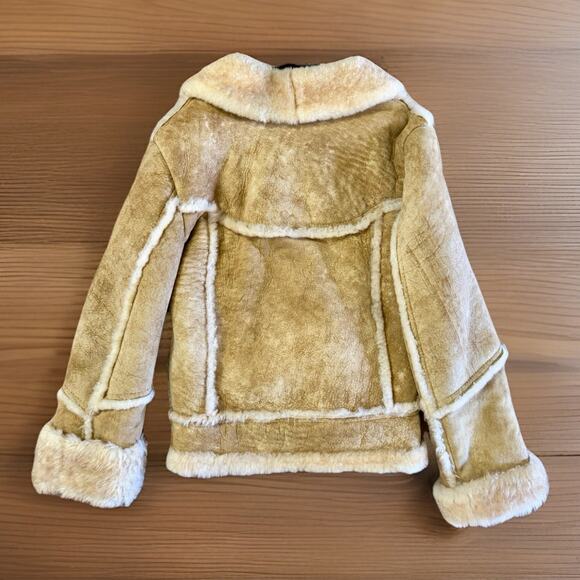 VTG The Sheepskin Traders Shearling Suede Coat Jacket Sz 38 Rancher Tan 80s,USA - Picture 2 of 10